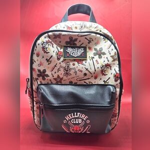 Stranger Things Hell Fire Mini Backpack With Arm Straps And Carry Handle